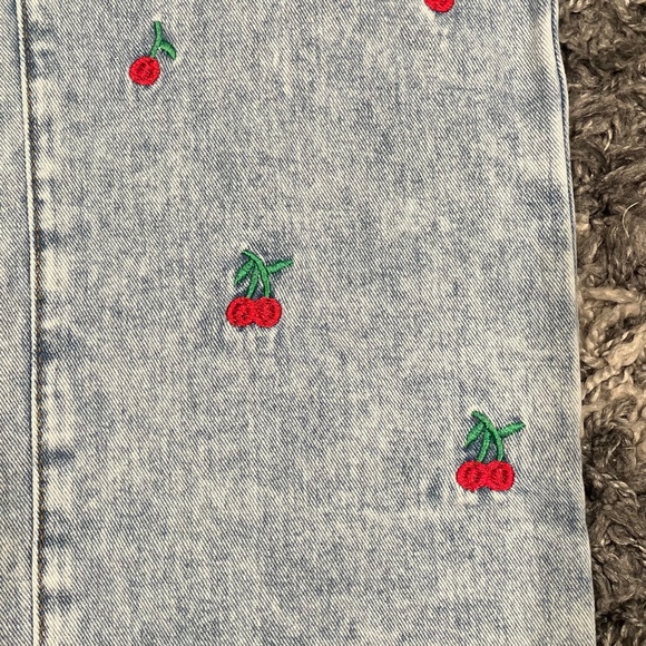 Girls Denim Jean Bundle Cargo Baggy Wideleg Flare Distressed Embroidered Size 12 - Picture 6 of 9